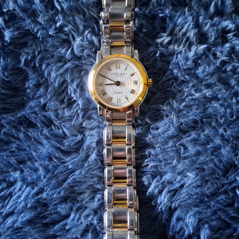 Raymond Weil Two-Tone Gold & Silver Saxo Watch with White Dial